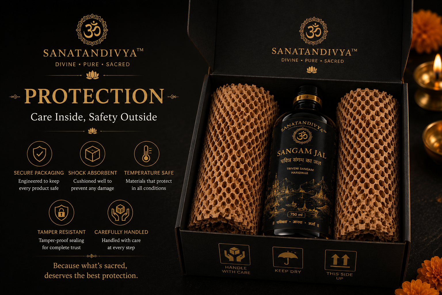 Premium charcoal and gold packaging concept