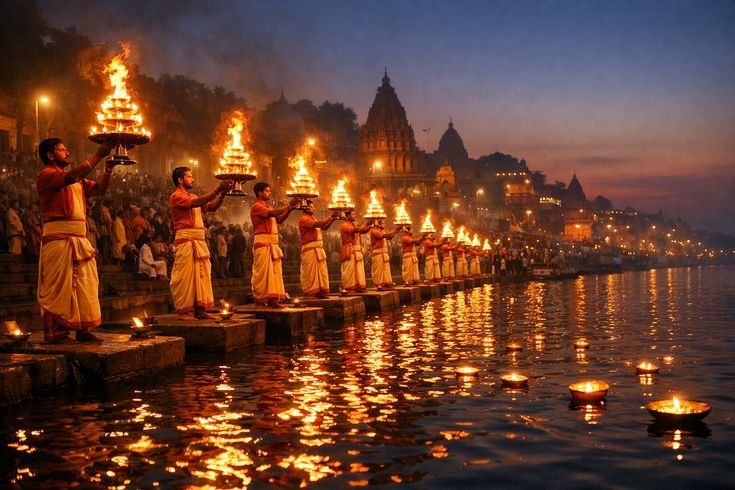 The sacred Ganga River at Varanasi